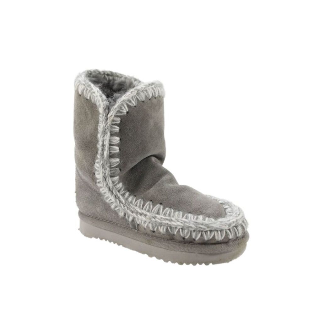 Mou Girls Faux Fur Lined Mid-Calf Boots Gray Size 4